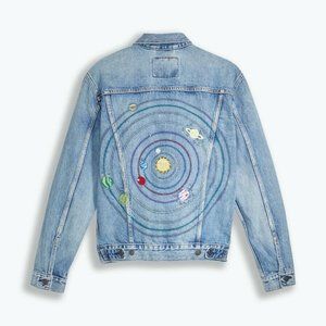LEVIS LOOSE PREMIUM Universe Moon 🪐Planets Trucker Jacket XL denim jacket
